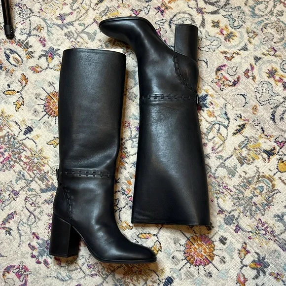 NIB Tory Burch Contraire 90mm Boot Golf Napa Black Size 10.5 Style 42750 - Picture 6 of 15